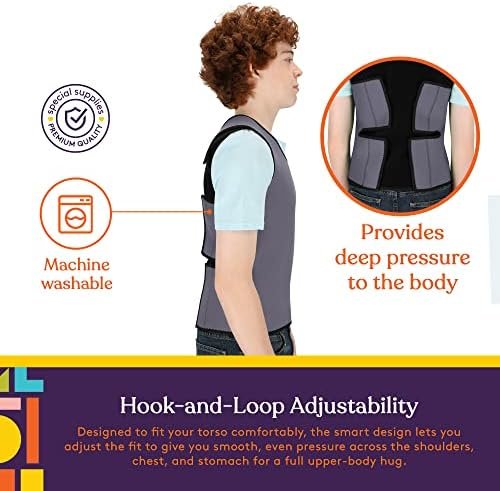 Special Supplies Sensory Compression Vest Deep Pressure Comfort (Grey, Large) - Image 3