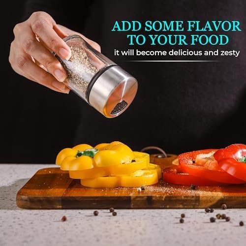 Salt Shaker or Pepper Shaker with Adjustable Pour Holes - Stainless Steel Spice Dispenser - Perfect for Pink Himalayan, Table Salt, Black and White Pepper. (2.4 oz) - Image 4