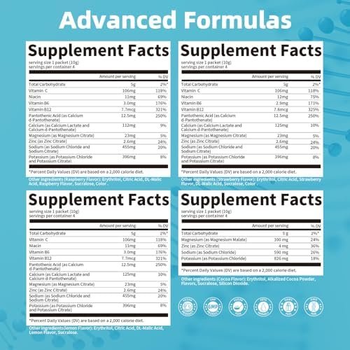 BBEEAAUU Electrolytes Powder No Sugar & 0 Calorie, Electrolytes Drink Mix, Variety Hydration Packets with Vitamins for Rapid Hydration, Endurance & Energy Support, Non-GMO, Vegan (16 Sticks) - Image 2