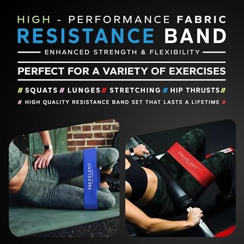 Fabric Resistance Bands for Working Out - Workout Bands Set for Legs, Glutes, and Thighs Ideal for Men & Women, Fitness Bands with 5 Resistance Levels - Image 6