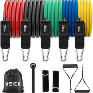 VEICK Resistance Bands, Exercise Bands, Workout Bands, Resistance Bands for Working Out with Handles for Men and Women, Exercising Bands for Fitness Weights Work Out at Home