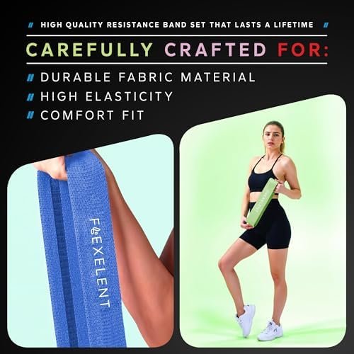 Fabric Resistance Bands for Working Out - Workout Bands Set for Legs, Glutes, and Thighs Ideal for Men & Women, Fitness Bands with 5 Resistance Levels - Image 7