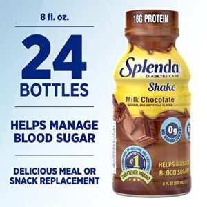 SPLENDA Diabetes Care Shakes – Meal Replacement Shake, Milk Chocolate, 8 Fl Oz (Pack of 24)