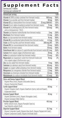 New Chapter Men's Multivitamin Advanced Formula for Stress, Brain, Immune, Heart & Energy Support, Higher Levels of Whole-Food Fermented Essential Nutrients for Men + Selenium + B Vitamins, 120 ct - Image 7