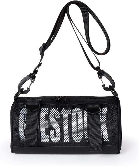 Geestock Mini Duffel Gym Bag for Women & Men, Barrel Crossbody Casual Purse Small Shoulder Bag with Adjustable Strap for Sports, Concert & Daily Use