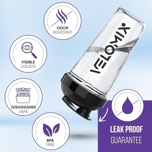 -2 Pack- 28 oz Protein Shaker Bottles for Protein Mixes - 2x Wire Whisk | Leak Proof Shaker Cups for Protein Shakes | Protein Shaker Bottle Pack | Shakers for Protein Shakes-Black&Transparent - Image 4