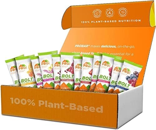 PROBAR – BOLT Organic Energy Chews, Variety Pack, Strawberry, Berry Blast, Orange, Raspberry, Pink Lemonade, Cranberry Pomegranate – Gluten-Free, USDA Certified Organic (12 Count) – Flavors May Vary