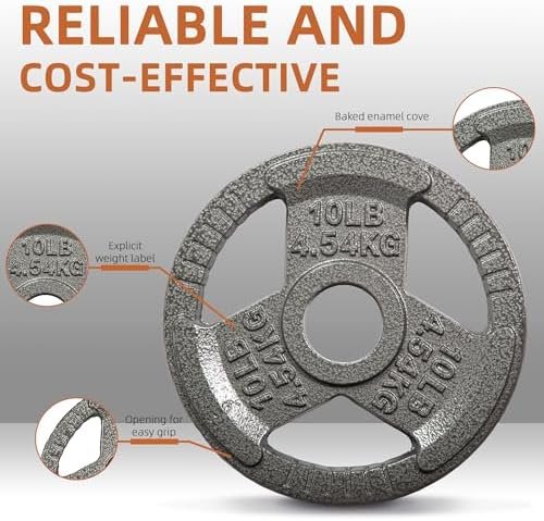 2-Inch Olympic Cast Iron Weight Plate for Strength Training & Weightlifting, Multiple Sizes - Image 3