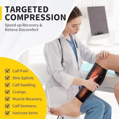 CAMBIVO Calf Compression Sleeve Men & Women- Shin Splint Brace Support for Legs Pain Relief, Varicose Vein Treatment - Image 5