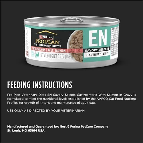 Pro Plan Veterinary Diets Purina EN Gastroenteric Feline Formulas Savory Selects in Sauce with Salmon Wet Cat Food - (Pack of 24) 5.5 oz. Cans - Image 7