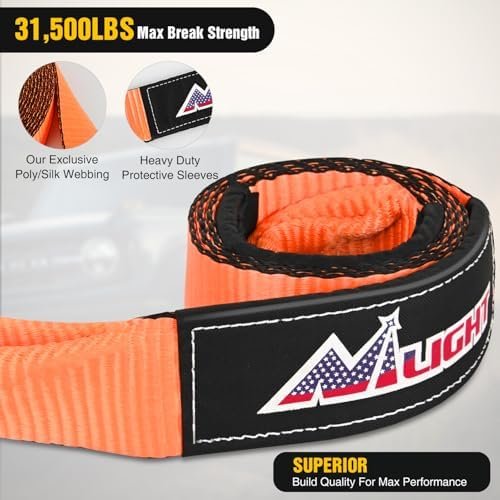 Nilight Offroad Recovery Kit 3" x 8' Tow Strap with Winch Snatch Block Pulley and 2Pcs 3/4" Anti-Theft D-Ring Shackles Storage Bag Heavy Duty Tow Rope for Car Truck SUV ATV (MBS 31500LBS) - Image 8