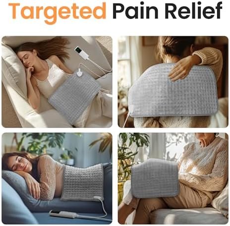 Heating Pad for Back, Neck, Shoulders & Period Cramps, 9 Heat Settings, Auto Shut-Off, Rapid Heating, 12''24'', Velvet-like Fabric, Moonlit Velvet - Image 3