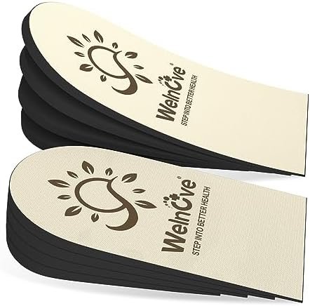 Welnove 4 Layers Orthopedic Shoe Lifts for Women – Adjustable Heel Inserts for Uneven Legs, Leg Length Discrepancy & Heel Pain – Beige, Size M (Pack of 1)