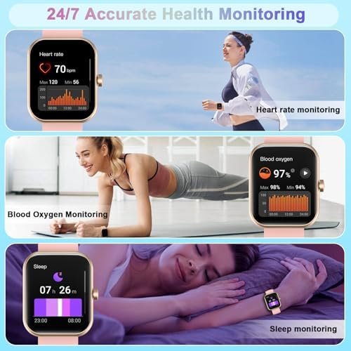 Smart Watch(Answer/Make Call), 1.96" Smartwatch for Men Women, 2025 New Fitness Watch with 110+ Sport Modes, Pedometer, Heart Rate/Spo2/Sleep Monitor, IP68 Waterproof Activity Tracker for Android iOS - Image 5