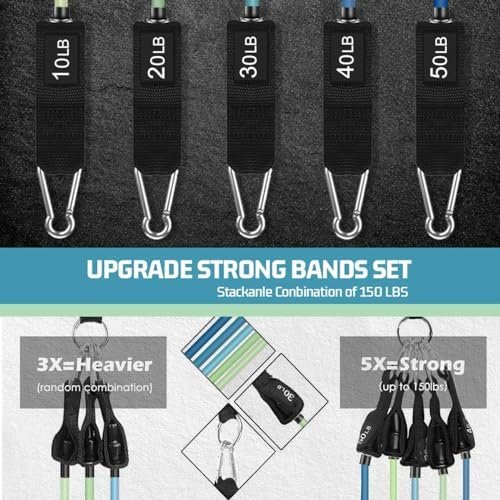 VEICK Resistance Bands, Exercise Bands, Workout Bands, Resistance Bands for Working Out with Handles for Men and Women, Exercising Bands for Fitness Weights Work Out at Home - Image 4