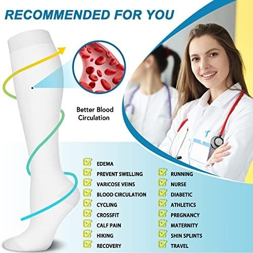 SunFeeling Compression Socks for Women & Men Circulation (3 Pairs) - Best Support for Athletic Running Nurses Recovery Travel - Image 5