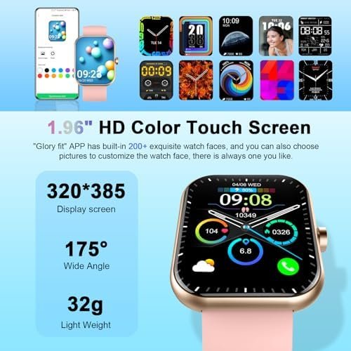 Smart Watch(Answer/Make Call), 1.96" Smartwatch for Men Women, 2025 New Fitness Watch with 110+ Sport Modes, Pedometer, Heart Rate/Spo2/Sleep Monitor, IP68 Waterproof Activity Tracker for Android iOS - Image 2