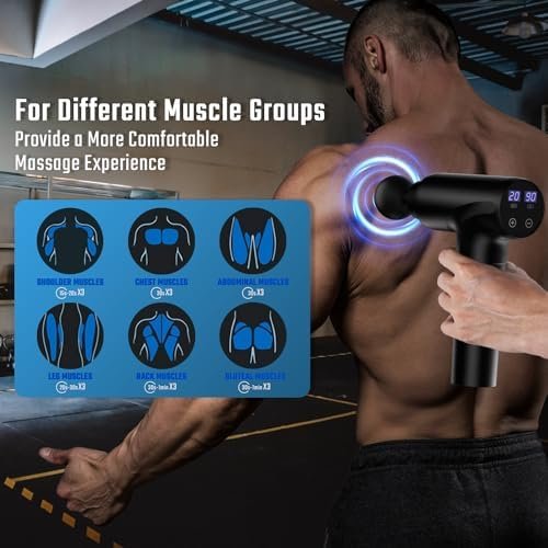 cotsoco Massage Gun, Muscle Massage Gun Deep Tissue Back Massager for Pain Relief, 20 Speeds Handheld Electric Massager Tool with Silent Brushless Motor, Suitable for Gym Office Home Travel - Image 7