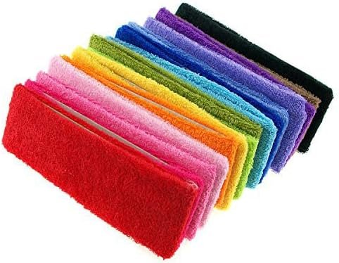 INNOLIFE 15 PCS Ultra Thin Sweatband for Women, Yoga Headbands, Soft Cotton Sweatbands Fabric Headbands for Indoor Outdoor Yoga Exercise Fitness