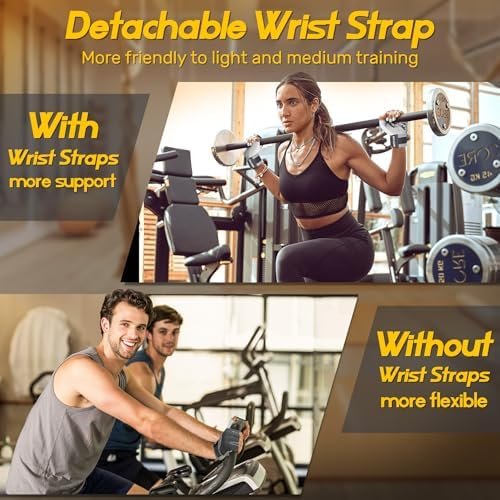 Workout Gloves for Men and Women - Ideal for Light & Medium Gym Exercise Training & Cycling, Includes Padded Design, Detachable Wrist Strap & Storage Mesh Bag - Image 2