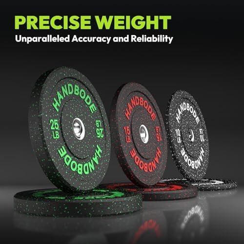 2-Inch Bumper Plates High Bounce, Olympic Weight Plate Set 45/100/160/190/260/300lb, Barbell Weight Plates Set for Home Gym, Colored Weights Rubber Strength Training Plate for Weight Lifting - Image 4