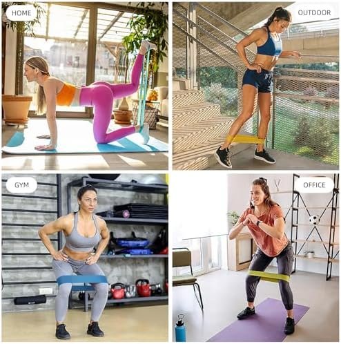 Resistance Loop Exercise Bands for Home Fitness, Yoga Pilates, Stretching, Strength Training, and Physical Therapy - Elastic Bands Set Workout Bands for Women&Men (5pcs Set) - Image 5