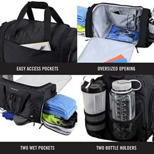 Ultimate Gym Bag 2.0: The Durable Crowdsource Designed Duffel Bag with 10 Optimal Compartments Including Water Resistant Pouch