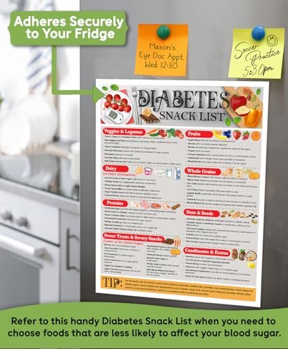 Magnetic 8.5x11 Diabetes Snack List Fridge Magnet – Healthy Low-Sugar Diet Planner, Low-Carb Nutritional Guide & Visual Aid for Meal Planning, Balanced Diabetics Chart, Waterproof & Humidity Resistant - Image 7