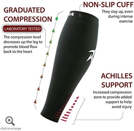 Rymora Calf Compression Sleeves Men Women - Leg Compression Sleeve Footless Socks - Shin Splint Relief Fitness Running - Image 3