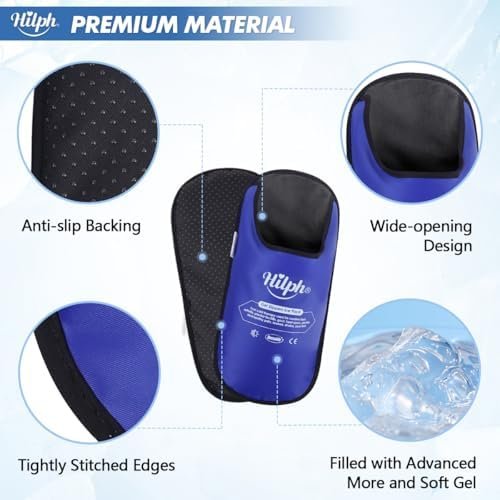 Hilph Foot Ice Pack Slippers for Plantar Fasciitis 2 Packs, Reusable Hot Cold Packs Gel Ice Slipper for Foot and Broken Toes, Gout, Foot Surgery, Neuropathy, Diabetic, Swollen (Dark Blue) - Image 4
