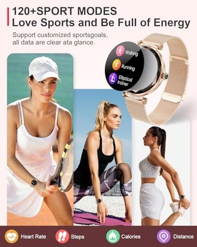 Smart Watch (Answer/Make Calls), 1.19" Smart Watches for Women 110+ Sports Modes Fitness Tracker with Blood Pressure/Heart Rate/Sleep Monitor, IP68 Waterproof Activity Tracker for Android and iPhone - Image 6