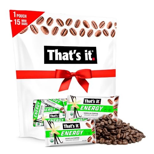 That’s it. Organic Energy Coffee Mini Bars – (1 Mini Bar = 1 Cup of Coffee) Grab and Go, No Added Sugars, Non-GMO, Caffeine Power Snack, Kosher, Allergy Friendly (Vanilla Coffee – 15 Count)