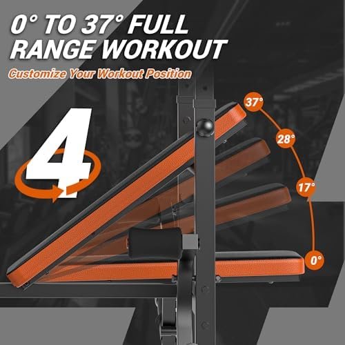 XDDIAS Weight Bench, 770LBS Bench Press Set with Leg Extension, 6 in 1 Olympic Weight Bench for Home Gym, Adjustable Workout Bench with Rack & Preacher Pad, Flat Incline Bench for Weight Lifting - Image 4