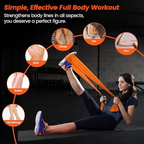 Resistance Bands Set, Exercise Bands for Working Out, Elastic Bands for Home Exercise, Gym, Physical Therapy Bands for Stretch, Recovery, Yoga, Pilates, Rehab, Strength Training - Colorful - Image 4