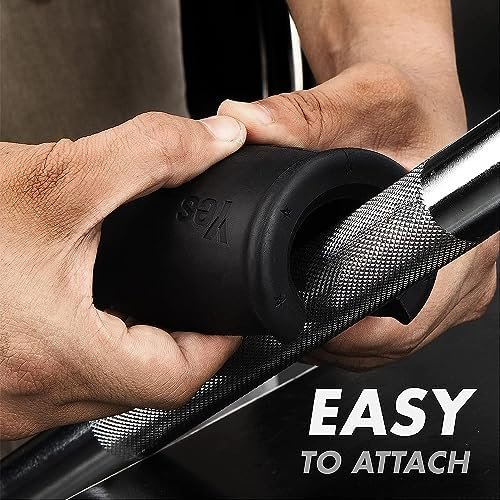 Yes4All Thick Dumbbell Handles Grips, Firm Rubber Barbell Grips, Great for Increasing Forearm Strength, Weightlifting, Muscle Building, Cable Attachments - Image 5