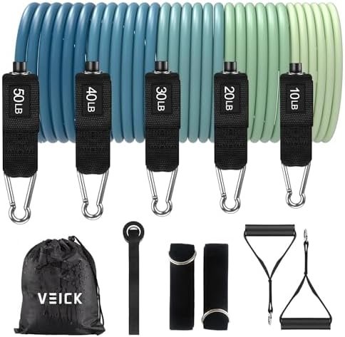 VEICK Resistance Bands, Exercise Bands, Workout Bands, Resistance Bands for Working Out with Handles for Men and Women, Exercising Bands for Fitness Weights Work Out at Home