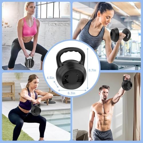 2-1 Adjustable Kettlebells Set, Kettle bell Weights Set (10lb-25lb), Adjustable Dumbbell for Women/Men Home Gym Workout Strength Training - Image 6