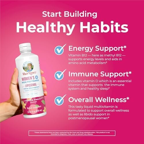 MaryRuth Organics Multivitamin for Women 40+, Womens Multivitamin Liposomal, Immune Support Supplement, Energy Supplements & Sleep Aid, Vegan, Sugar Free, Non-GMO, 15.22 Fl Oz - Image 5