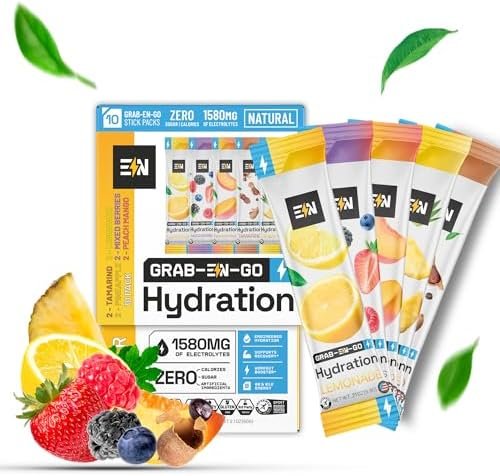 EN Engineered Nutrition, Sugar-Free Electrolytes Powder Packets – Keto Electrolytes Hydration Packets, Single-Serving Electrolytes, Zero Calories, Vegan, Non-GMO, Organic, Gluten-Free, Sampler 10 CT