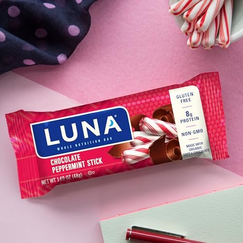 LUNA Bar - Chocolate Peppermint Stick Flavor - Snack Bars - Non-GMO - Gluten-Free Protein Bars - Made with Organic Oats (12 Pack) - Image 3