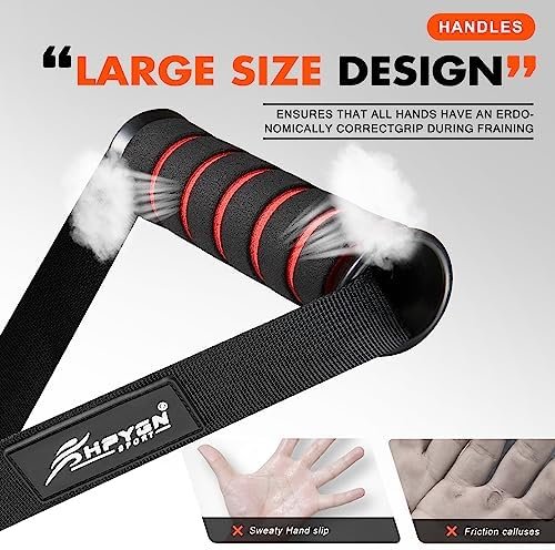 HPYGN Exercise Handle, Replacement Fitness Equipment for Pilates, Yoga, Strength Trainer, Pull Down Home Gym Red, Grey, Blue Working Out Handle - Image 2