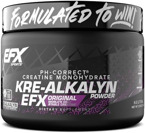EFX Sports Kre-Alkalyn EFX Powder | pH Correct Creatine Monohydrate Powder Supplement | Strength, Muscle Growth & Performance | 66 Servings (Unflavored)