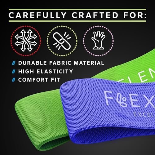 Fabric Resistance Bands for Working Out - Workout Bands Set for Legs, Glutes, and Thighs Ideal for Men & Women, Fitness Bands with 5 Resistance Levels - Image 3