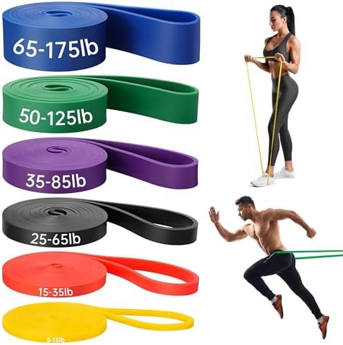 Mercure Resistance Bands for Working Out, 6 Packs Exercise Bands, Pull Up Assistance Bands for Body Stretching Training Physical Therapy Muscle Training for Men & Women