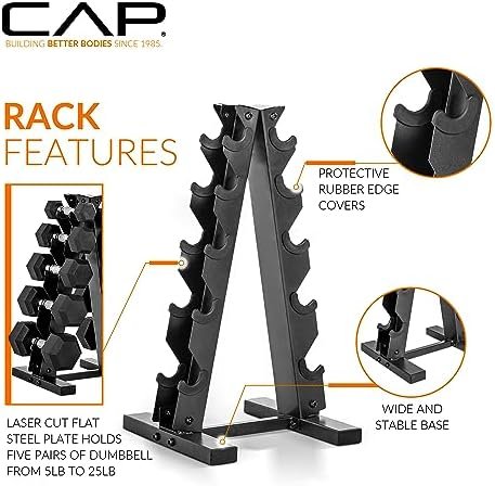 CAP Barbell Dumbbell Set with Rack | Multiple Options in 150lbs and 210lbs - Image 4