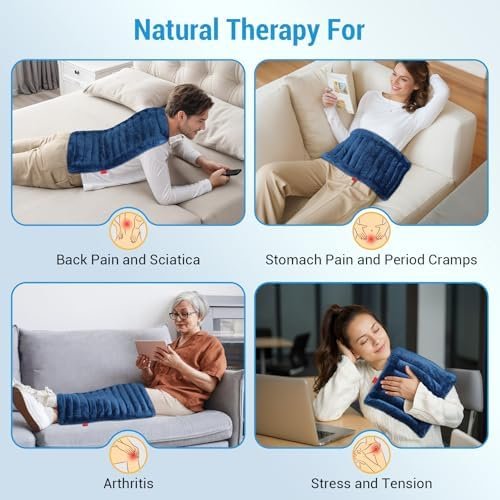 Comfytemp Extra Large Microwavable Heating Pad for Back Pain Relief, FSA HSA Eligible, 12"x23" 3.7 LB Moist Heat Pad for Neck Shoulder, Cramps, Physical Therapy for Muscle Aches, Joints, Warm Compress - Image 7