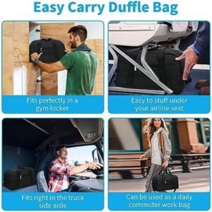 Small Gym Bag 14 inch lightweight Carry On Mini Duffel Bag for Travel Sport – Black