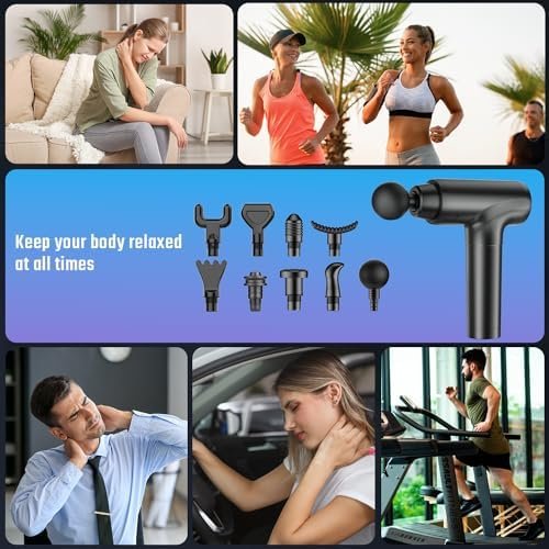 cotsoco Massage Gun, Muscle Massage Gun Deep Tissue Back Massager for Pain Relief, 20 Speeds Handheld Electric Massager Tool with Silent Brushless Motor, Suitable for Gym Office Home Travel - Image 8