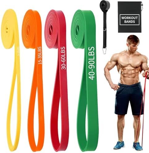 Exercise Bands Resistance Bands for Working Out,Pull Up Bands Set,at Home Workout Equipment,Workout Bands for Men and Women,Stretch Bands for Exercise