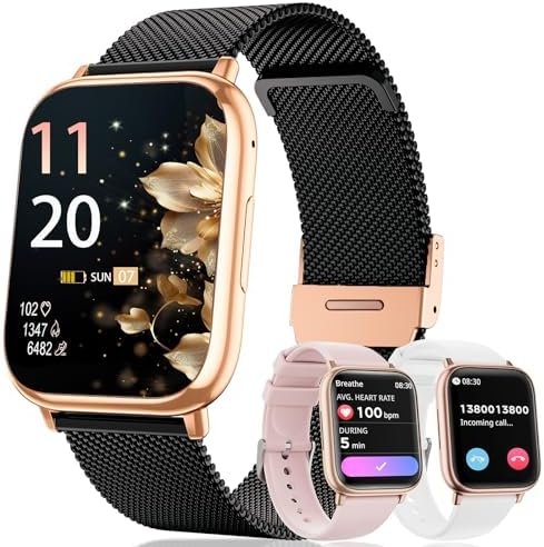 Smart Watches for Women Answer/Make Calls, 1.83″ Fitness Tracker Watch with Heart Rate Monitor, 113+ Sport Modes, Pedometer, Sleep Monitor, IP68 Waterproof, Smartwatch for Android/iOS